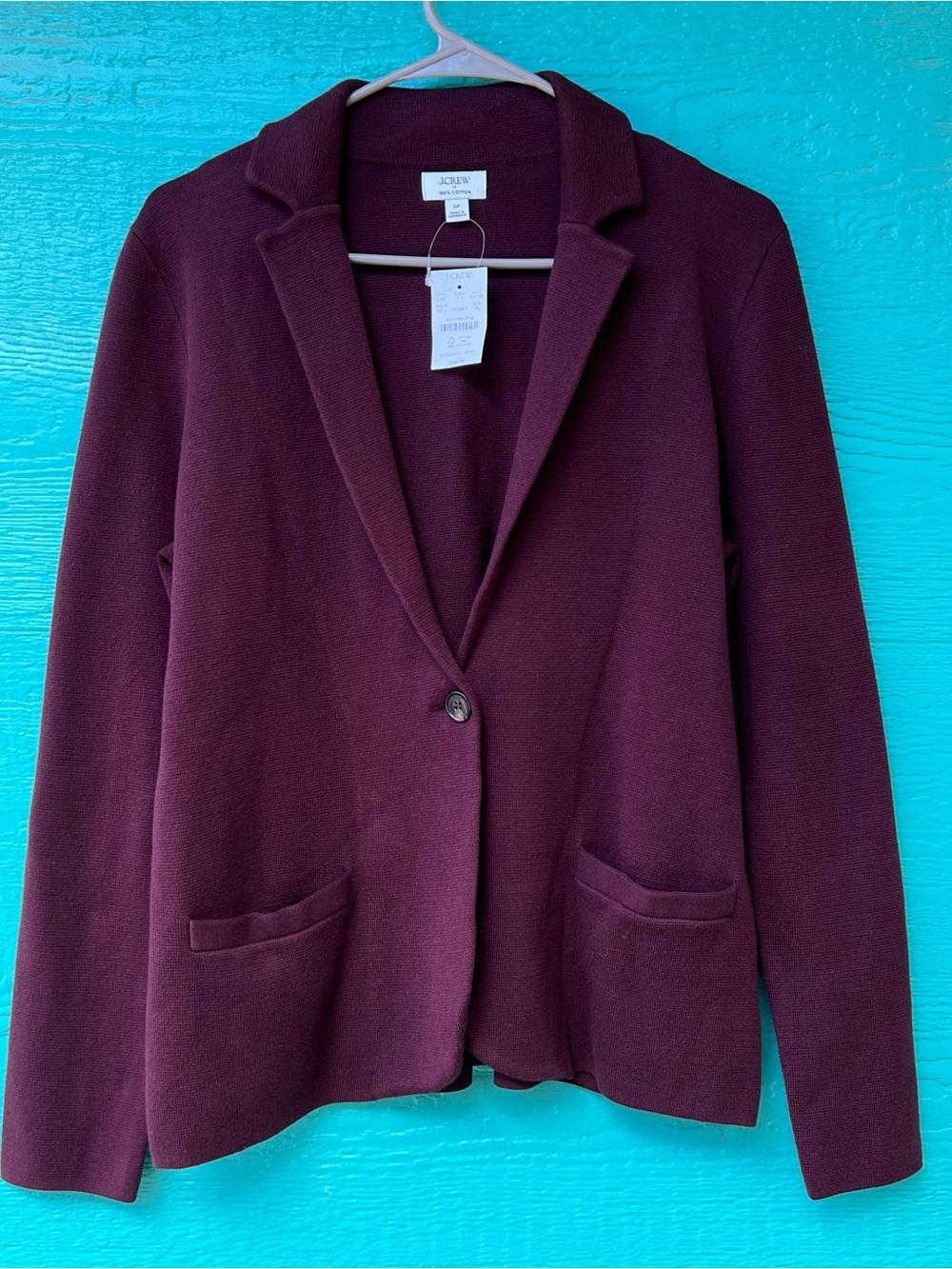 J.Crew Factory 100% Cotton Schoolboy Sweater-Blazer | Petite Large
